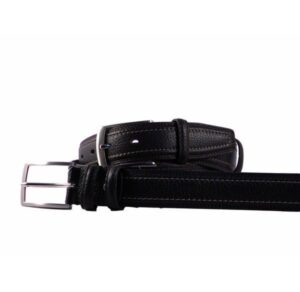 Cinturón de hombre en piel color negro con costuras externas