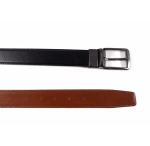 Cinturón piel Miguel Bellido reversible negro – cuero con hebilla plata