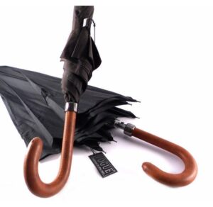 Paraguas Vogue para hombre 571V negro o marrón con mango en piel