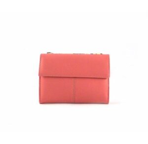 Billetera de mujer en piel pequeña estilo vintage rosa combinada