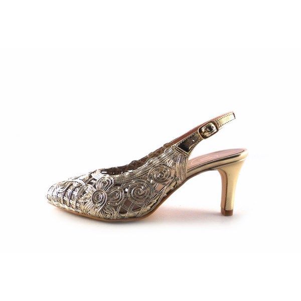Zapatos de salón Vitti Love de talón descubierto 752 en color oro platino