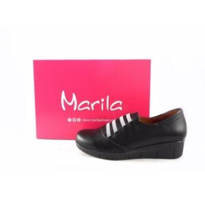 Zapatos confort Marila Shoes N775 con elásticos color negro