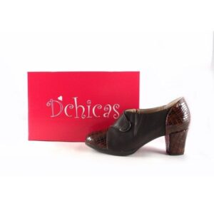 Zapatos abotinados D’Chicas 3417 marrón combinado