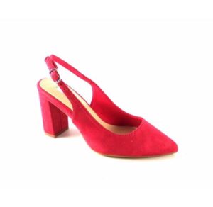 Zapatos punta fina y tacón ancho D’Angela Shoes color fucsia