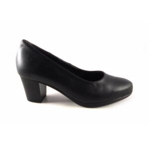 Zapatos de salón en piel suave y tacón medio Valeria’s color negro