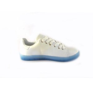 Zapatillas deportivas DON ALGODON tipo tenis blanco con suela azul