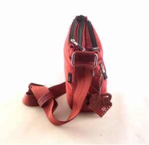 Bolso bandolera TIGER nylon con tres compartimentos color rojo