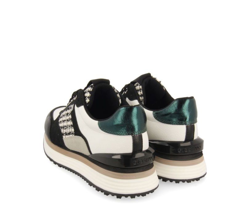 Sneakers GIOSEPPO negras con brillos y piezas blancas negras y verdes poliéstertneu