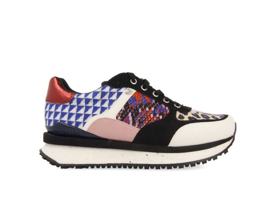 Sneakers GIOSEPPO multicolor con estampados y piezas blancas negras rojos azules y rosas para mujer mompach